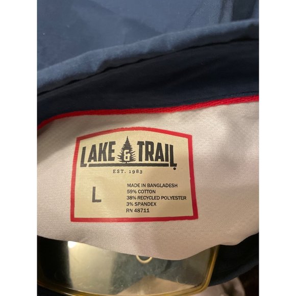 Men's Lake & Trail Long Sleeve Gray Shirt Size L Large - Picture 5 of 6